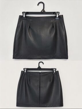 Wilfred Black Faux Leather Mini Skirt